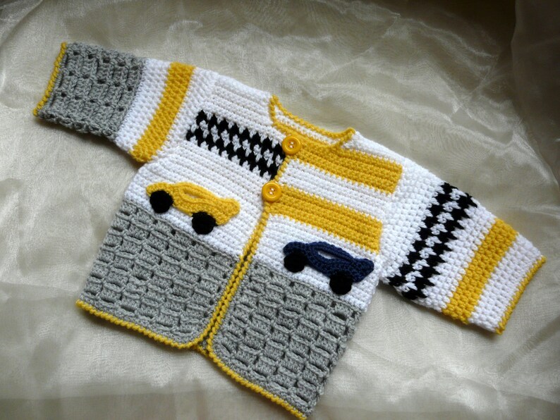 English Dutch Crochet Pattern Baby Cardigan Grand Prix 0 24 months image 3