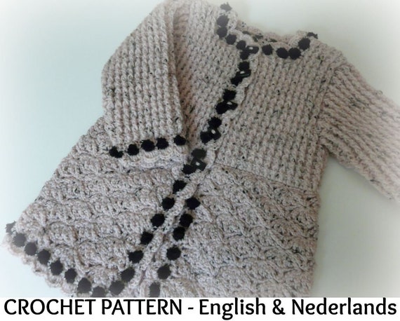 English Dutch Crochet Pattern Baby Coat / Cardigan Charlotte | Etsy