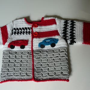 English Dutch Crochet Pattern Baby Cardigan Grand Prix 0 24 months image 2
