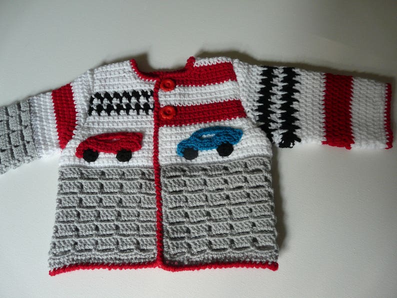 English Dutch Crochet Pattern Baby Cardigan Grand Prix 0 24 months image 2