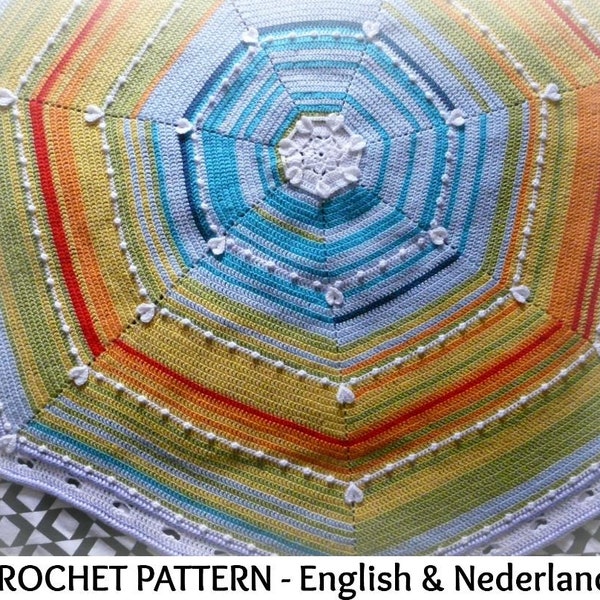 English + Dutch Crochet Pattern Keepsake Blanket / Temperature Blanket Once Upon a Time…….  there was a Special Year US Terms