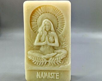 NAMASTE SILICONE MOLD for soap making candle wax plaster resin clay sturdy and flexible yogini yoga