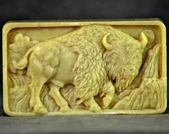 BISON SILICONE MOLD soap bar mould 5,5oz resin plaster chocolate wax icing sturdy detailed  buffalo