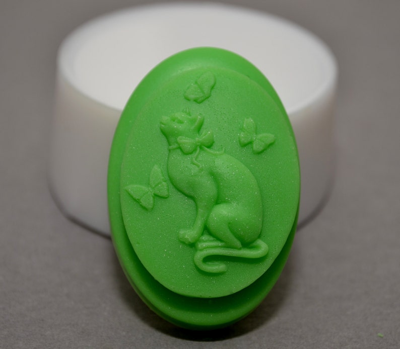 CAT Soap Bar Silicone Mould Soap Making Mold Plaster Clay Etsy