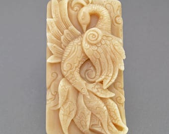 PEACOCK SILICONE MOLD soap bar mould ornament 5oz   resin plaster chocolate wax icing