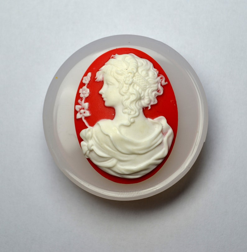 Cameo lady silicone mould Cupcake polymer clay chocolate resin fimo mold plaster