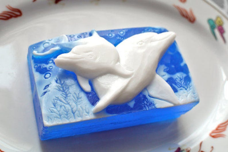 DOLPHIN SOAP SILICONE Mold Making Soap Bar Mould Sea Creature Etsy