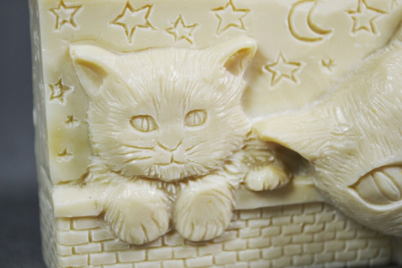 CAT SILICONE MOLD Soap Plaster Clay Wax Resin Mould Kitty 5oz Etsy