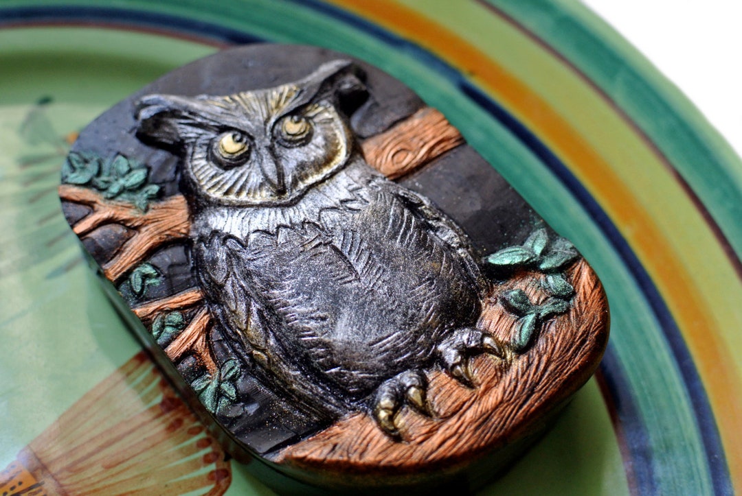 OWL SOAP MOLD Silicone Soap Making Mould Soap Bar Bird Plaster Etsy UK