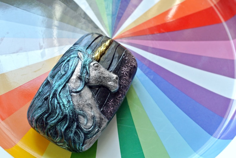 UNICORN SILICONE MOLD soap wax plaster resin clay chocolate horse mould flexible sturdy