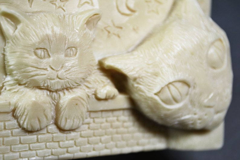CAT SILICONE MOLD Soap Plaster Clay Wax Resin Mould Kitty 5oz Etsy