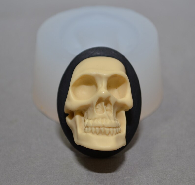 Silicone Mold Skull Cameo Jewely Making Esin Polyme Clay