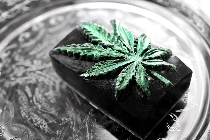 MARIJUANA SOAP MOLD silicone leaf cannabis hash pot mould ...