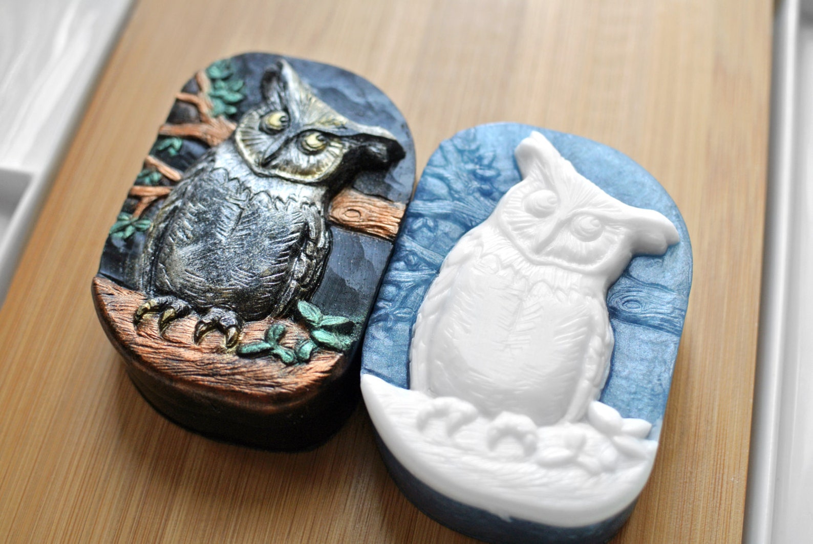 OWL SOAP MOLD Silicone Soap Making Mould Soap Bar Bird Plaster Etsy UK