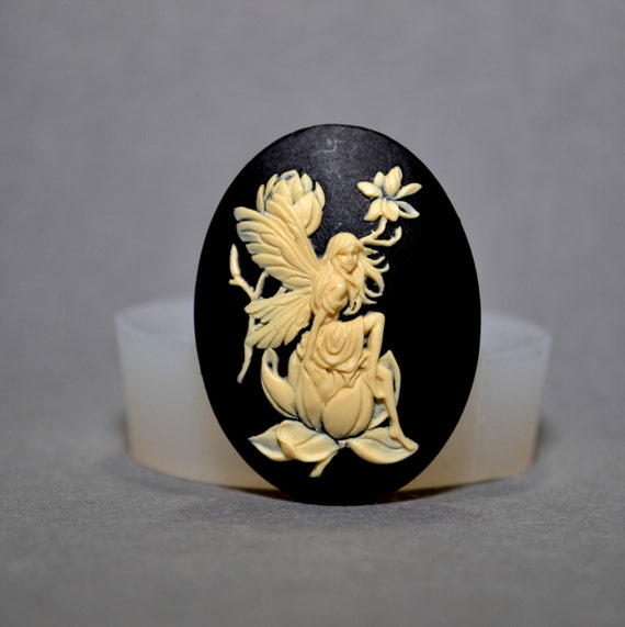 Fairy//Butterfly Lady Handmade Polymer Clay Mold Cameo