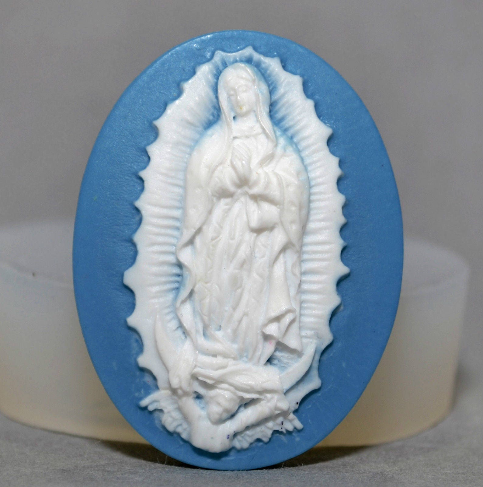 VIRGIN MOTHER MARY CAMEO  Silicone Mould Cupcake polymer clay resin fimo mold