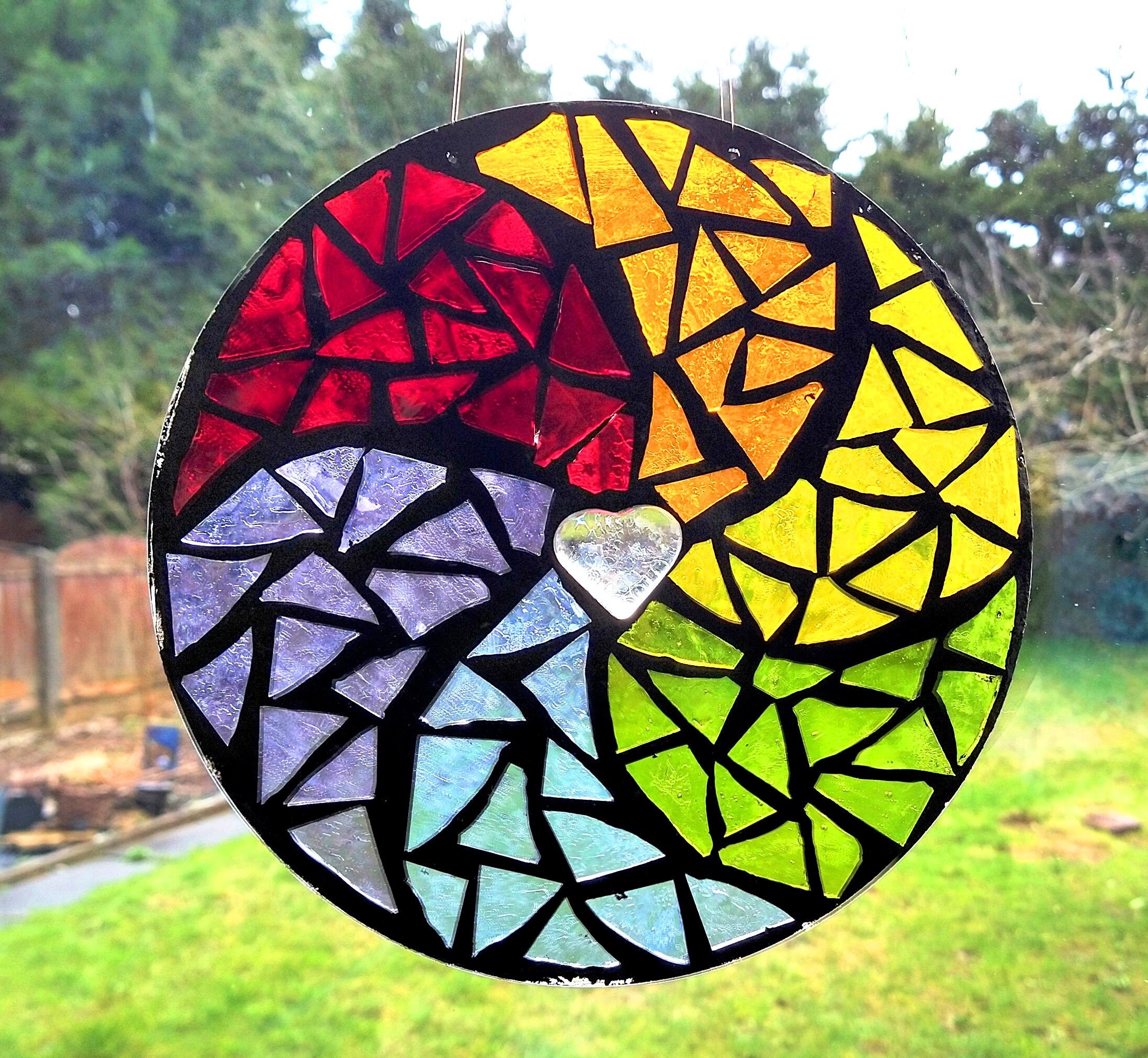 Make a Rainbow Swirl Mosaic Mandala Kit Video Link or Live Etsy UK