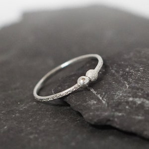Fidget Stardust Skinny Recycled Sterling Silver Ring ~ stackable, textured, skinny ring, meditation, anxiety, spinner ring