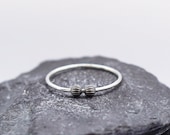 Corrugated Beads Sterling Silver Fidget Ring stacking, stackable, silver band, worry ring, fidget ring, spinner ring, anxiety, recycled