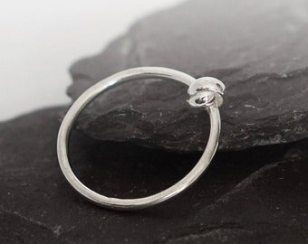 Knot Fidget Ring Sterling Silver  ~  stackable, worry ring, spinner, anxiety, ADHD, meditation