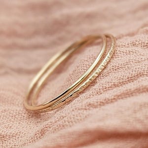 Solid Recycled 9ct or 18ct Gold Stacking Rings Set ~ skinny, stacking ring, gold, pure gold, yellow gold, gold band, stackable, wedding