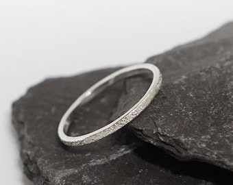 Stardust Recycled Sterling Silver Stacking Ring ~ stacking ring, silver ring, textured, stackable