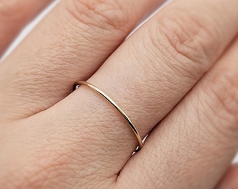 Solid Recycled 9ct or 18ct Gold Smooth Skinny Stacking Ring ~ stacking ring, gold, pure gold, yellow gold, gold band, stackable, wedding