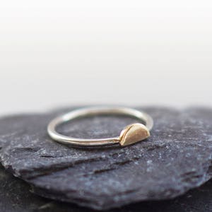 Recycled Sterling Silver & 9ct Gold Sunset Ring ~ statement, sun, moon, astrology, astronomy, celestial, stacking, stackable