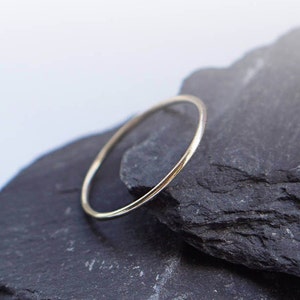 Recycled 9ct Gold Smooth Skinny Stacking Ring ~ stacking ring, gold, pure gold, yellow gold, gold band, stackable, wedding