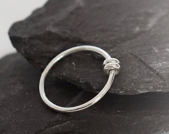 Doughnuts Fidget Ring Sterling Silver  ~  stackable, worry ring, spinner, anxiety, ADHD, meditation