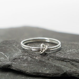 Fidget Ring Interlocking Skinny Stardust & Hammered Sterling Silver ~  spinning ring, hammered, meditation ring, anxiety ring, ADHD