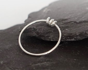 Little Doughnuts Fidget Ring Sterling Silver  ~  stackable, worry ring, spinner, anxiety, ADHD, meditation