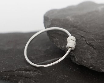 Little Frosted Doughnuts Fidget Ring Sterling Silver  ~  stackable, worry ring, spinner, anxiety, ADHD, meditation