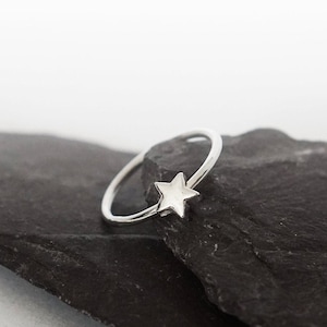 Star Fidget Ring Sterling Silver  ~  stackable, worry ring, spinner, anxiety, ADHD, meditation