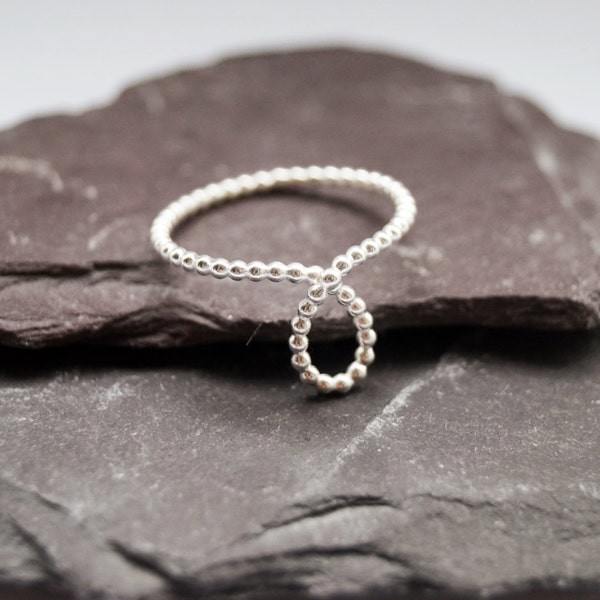 Recycled Looped Beaded Band Sterling Silver Ring ~ statement, texture, minimal, stacking, stackable