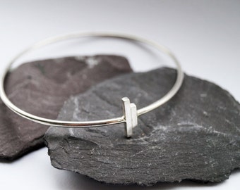 Recycled Sterling Silver Parallels Bangle ~ simple, modern, stacking, geometric, bangle, bracelet, gift, birthday