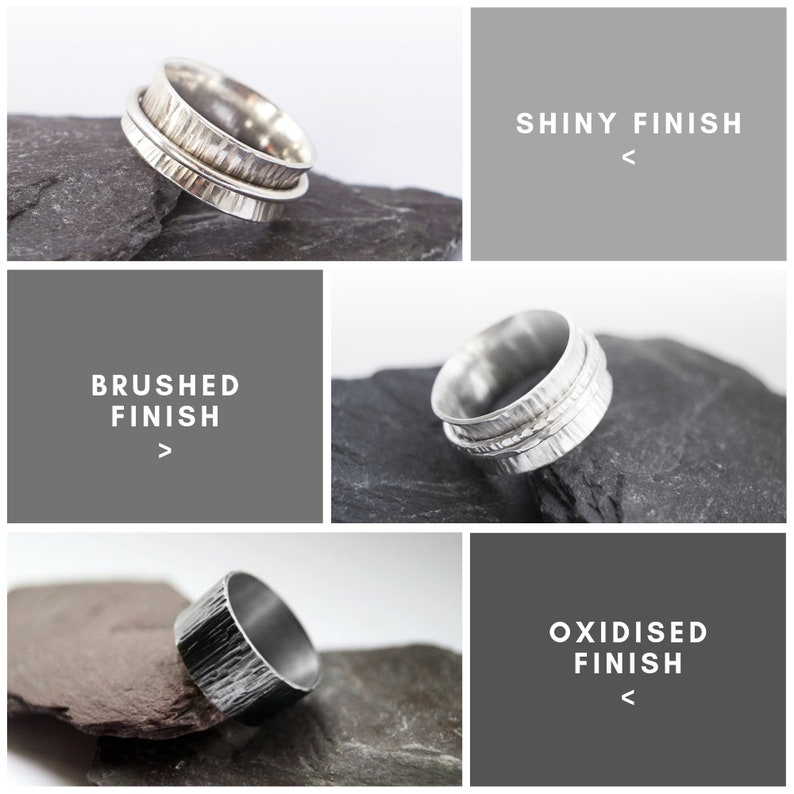 fidget ring statement anxiety Weave Band Sterling Silver Spinner Ring ~ unisex recycled spinning worry ring wide ring meditation