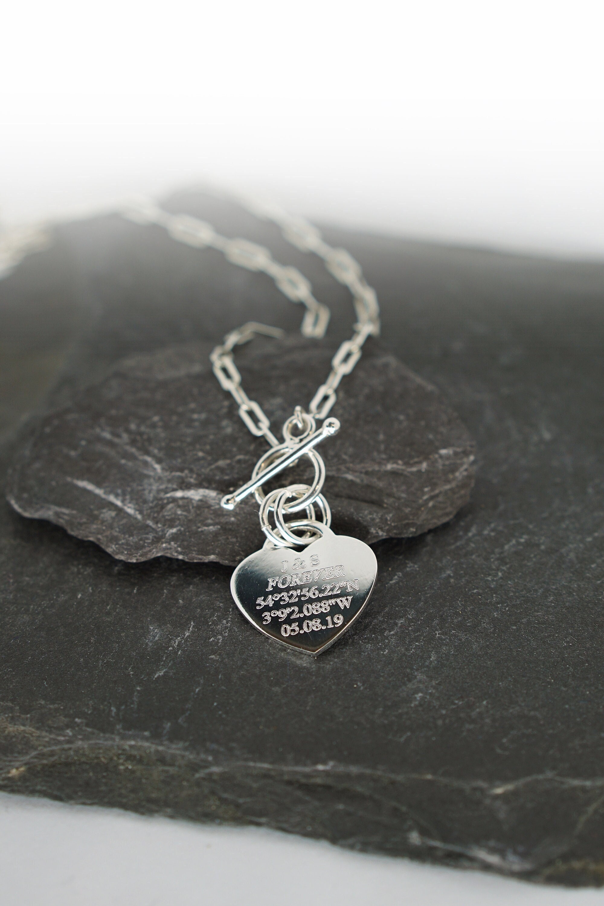 Heavy heart necklace - engraved - Lavish Lockets
