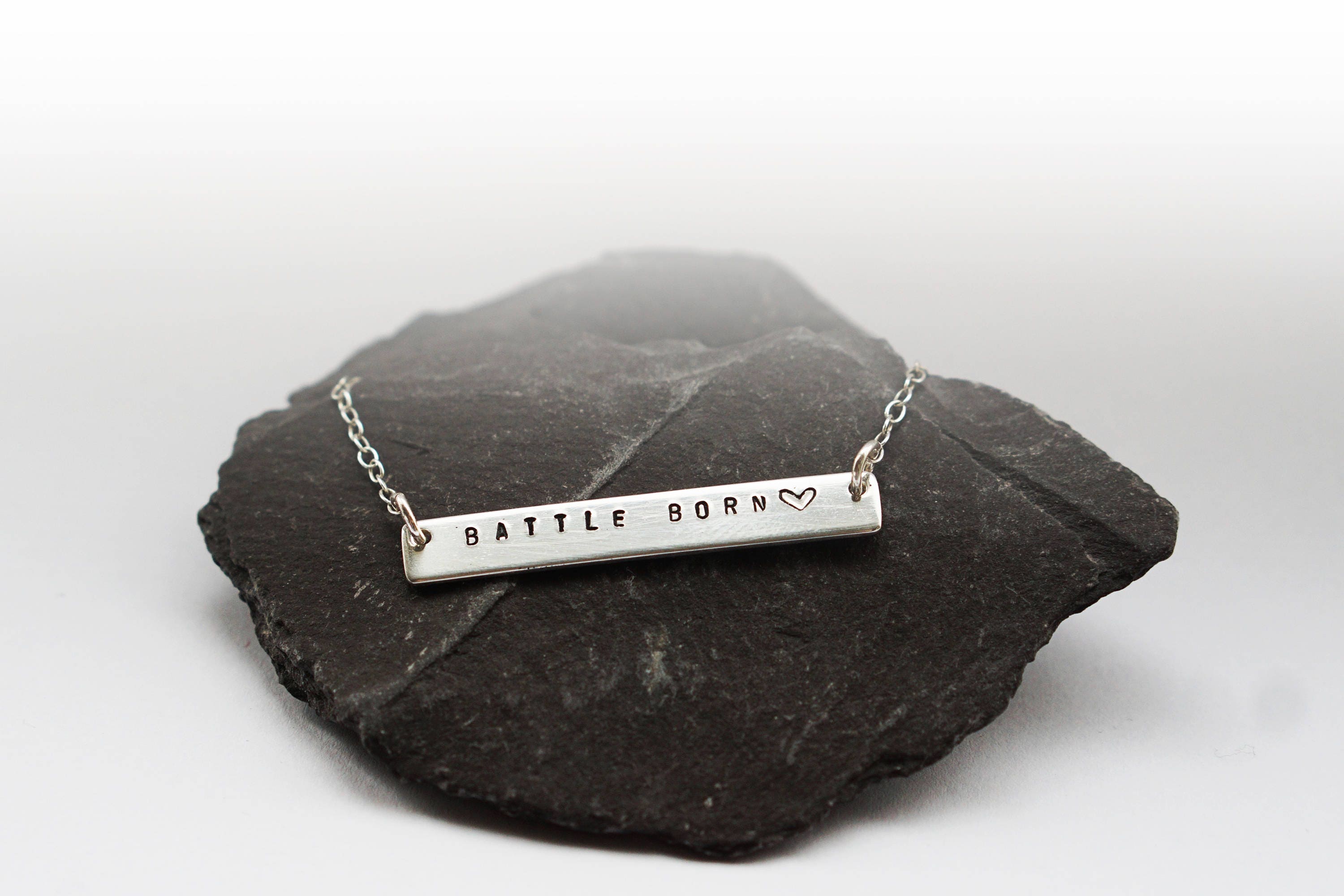Engraved Personalised Sterling Silver Bar Necklace Etsy UK