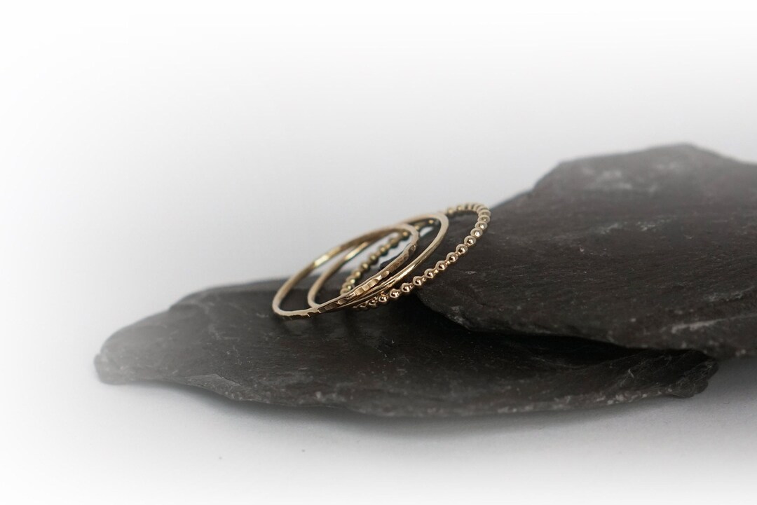 Solid Recycled 9ct Gold Trio of Stacking Rings Set ~ Stacking Ring ...