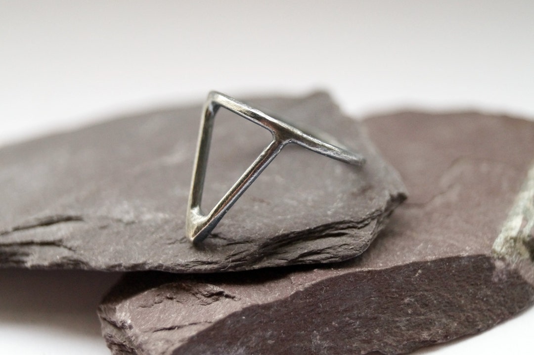 Recycled Sterling Silver Three Points Ring ~ Stacking Ring, Triangle ...