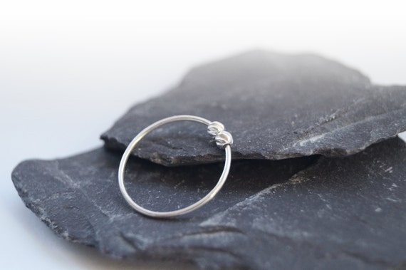 Sterling Silver Fidget Ring with Twisted Beads