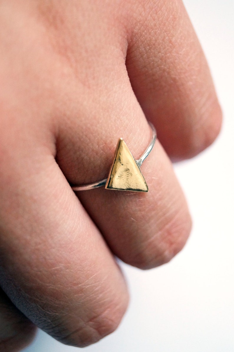 Skinny Triangle Sterling Silver Ring stacking ring | Etsy