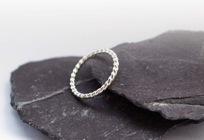 Nautical Rope Sterling Silver Ring Stacking Ring Stackable Etsy UK