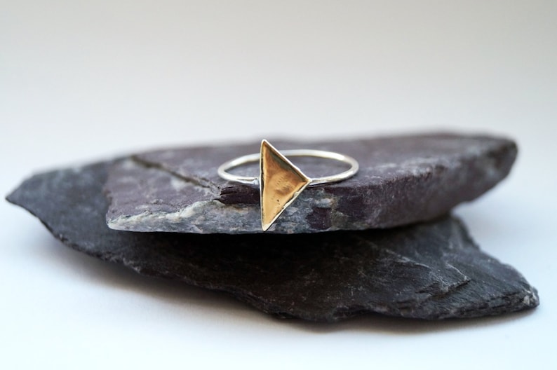 Skinny Triangle Sterling Silver Ring stacking ring | Etsy