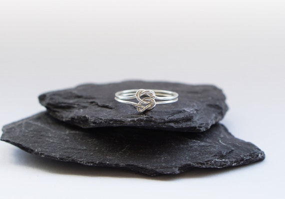 Recycled Sterling Silver Double Knot Ring ~  stackable, texture, statement, nautical, modern, minimal, birthday, infinity, love, rope