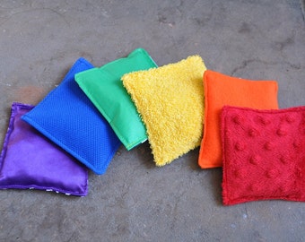 Sensory Rainbow Bean Bags Set of 6 A Montessori Inspired - Etsy