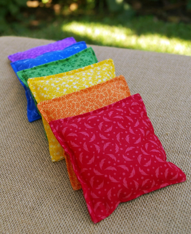 Rainbow Bean Bags Set of 6 A Montessori and Waldorf Etsy