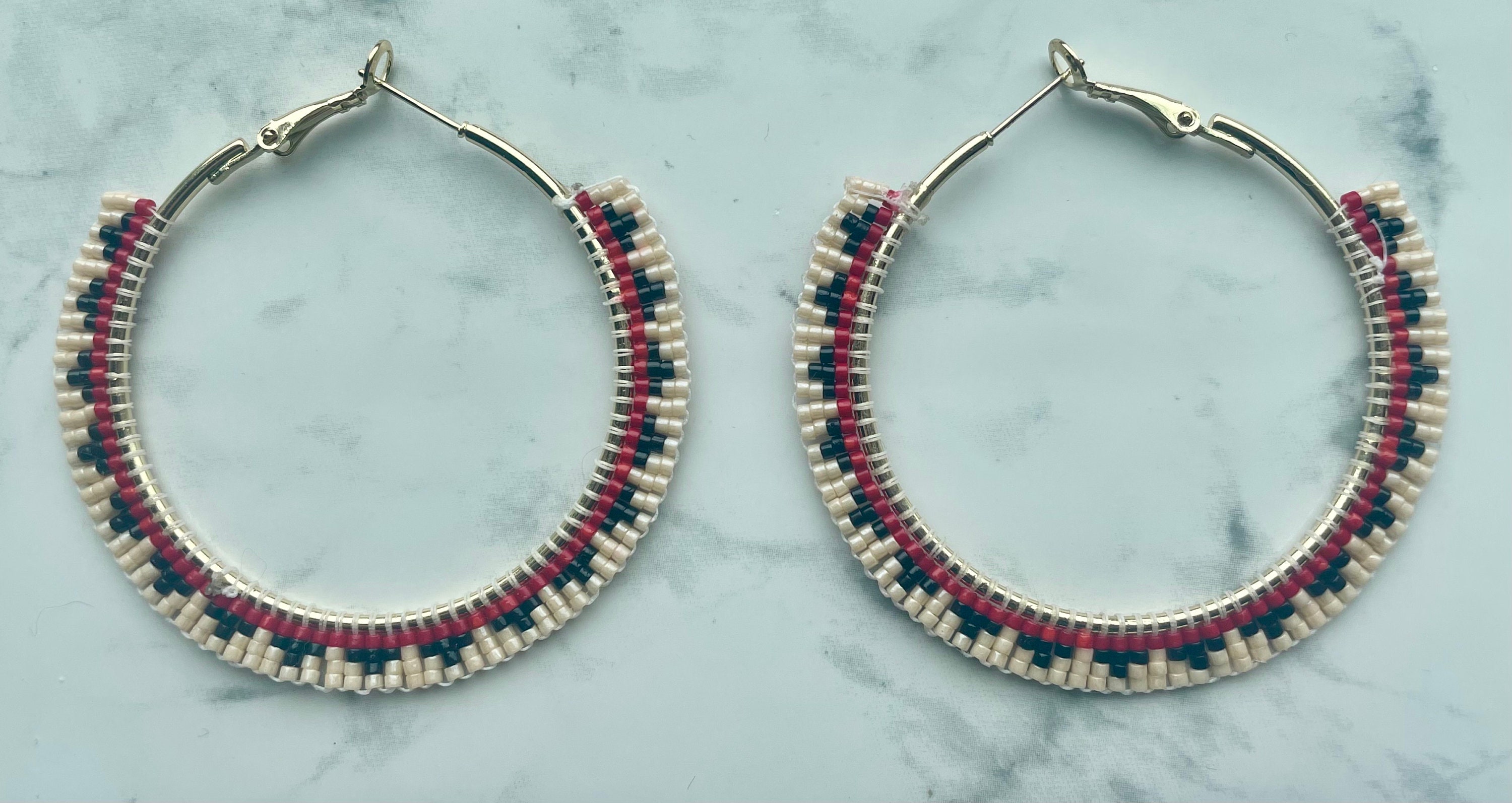 AUTHENTIC OJIBWE BEADED Hoops
