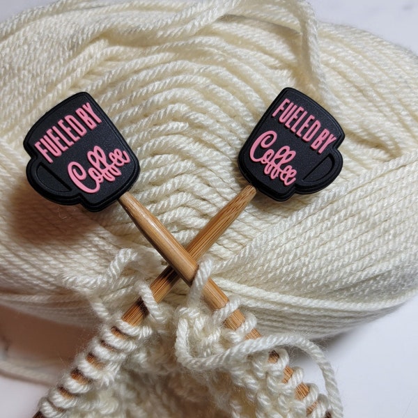 fueled by coffee knitting needle protector stitch stopper knitting notions